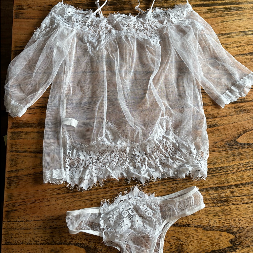 Elegant White Lace Women Intimates Set